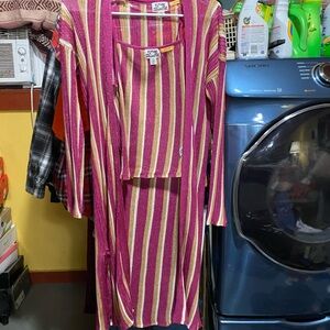 Striped Pink tank and Yellow Long Sleeve